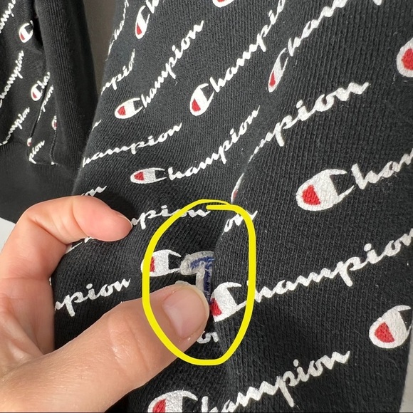 Champion Reverse Weave Diagonal All Over Print Hooded Sweatshirt - Picture 12 of 15